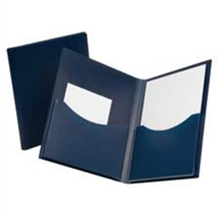 Twin Pocket Folder- W- 6in. Pockets- Holds 200 Sheets- Ltr- Navy